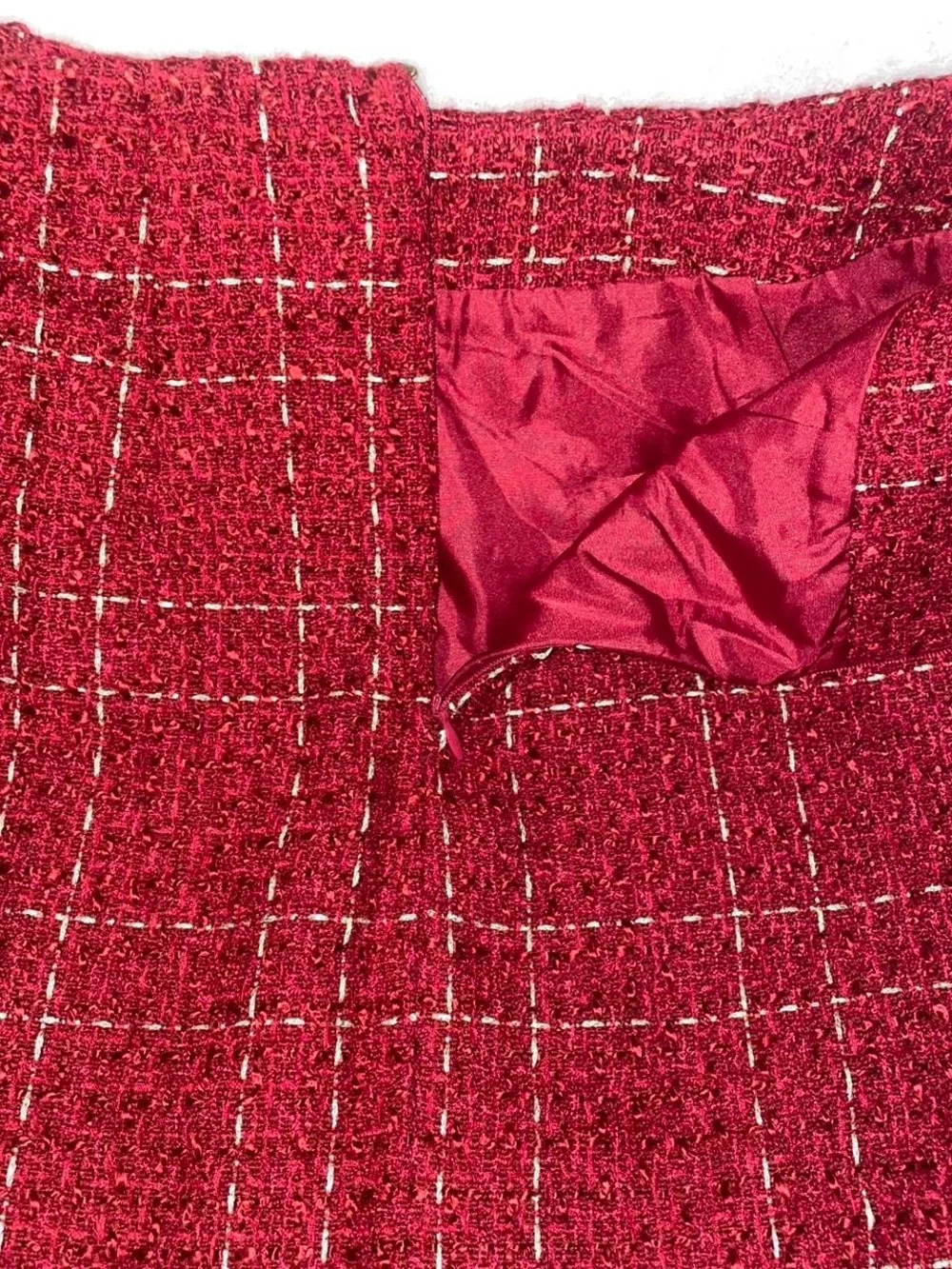 Forever 21 plaid mini skirt with gold threading pattern